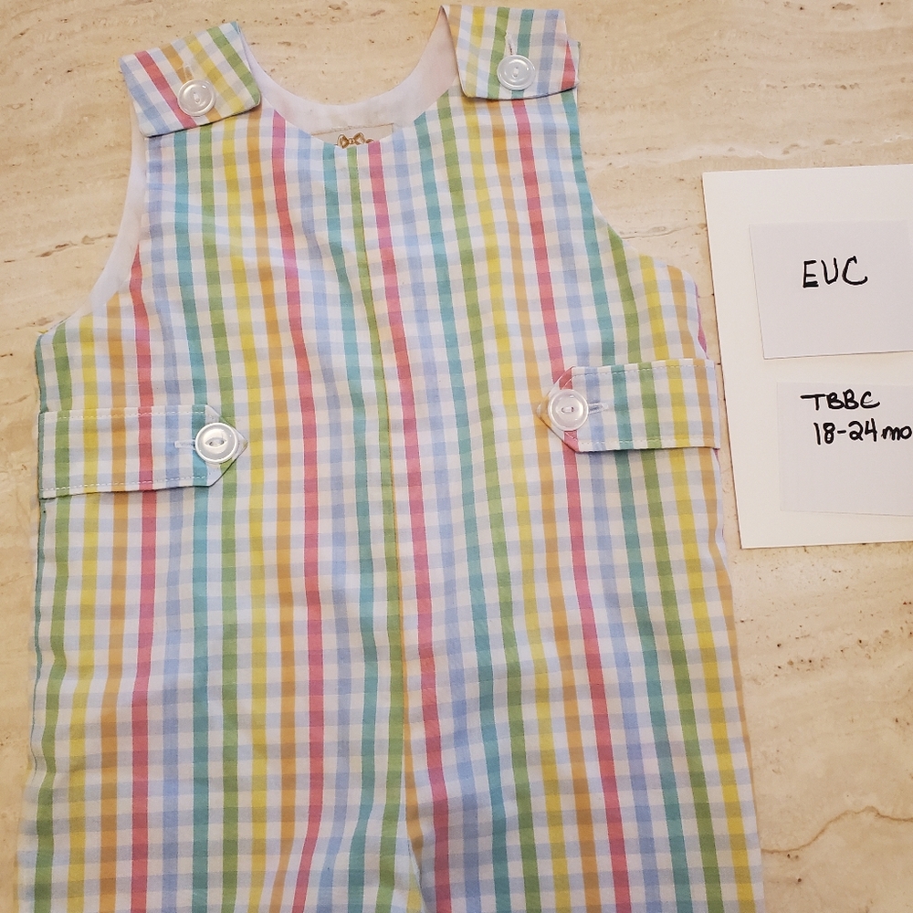 TBBC Beaufort bonnet company multicolor gingham Jon Jon 18-24mo